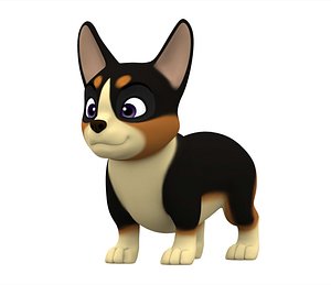 3D model corgi puppy