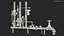 Industrial Pipe System with Valves and Gauges