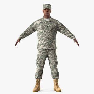 army black soldier uniform 3D model