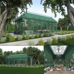 Victorian Ornate Greenhouse Exterior and Interior