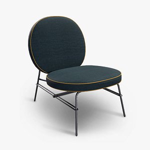 Stylized Modern Metallic Legged Armchair - A016 3D model