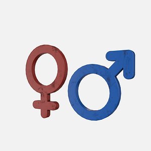 Genders symbols Stained Plastic model