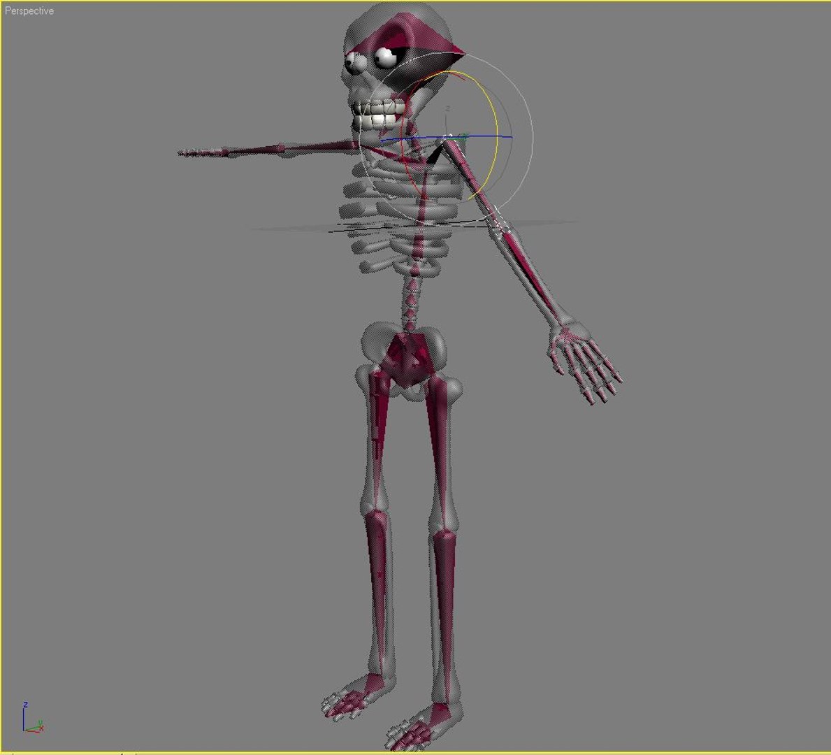3d 3ds Cartoon Skeleton Rigged