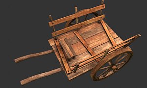 wooden cart 3D model