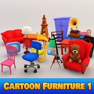 3d cartoon furniture 1 interior model