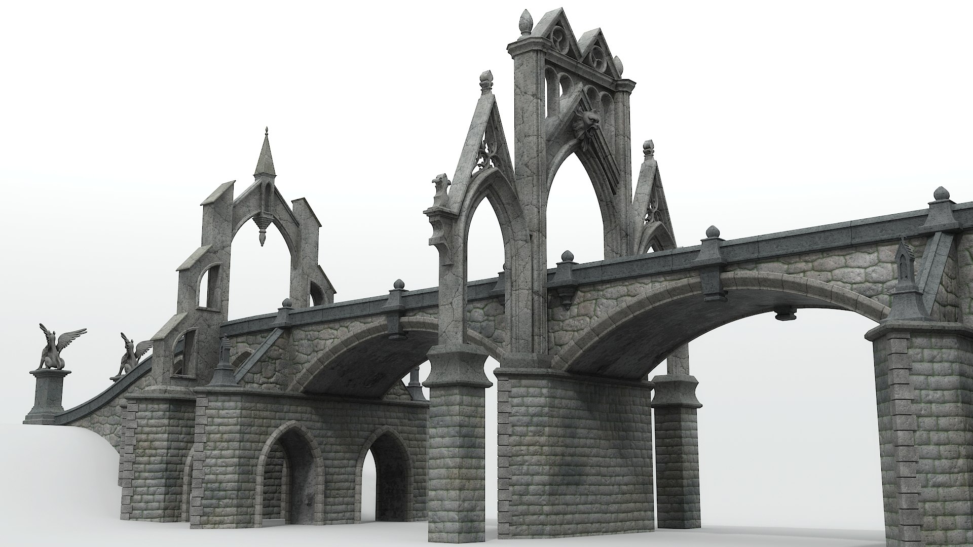 3D Gothic Bridge 02 - TurboSquid 1721902
