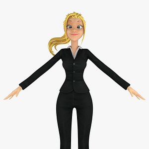3d model cartoon business woman