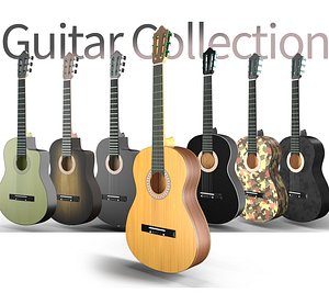 3D model classical guitar