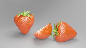 3D straw berry fruits