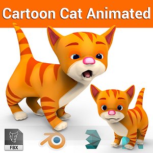 cartoon cat animation 3D