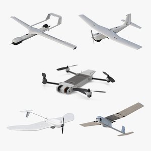 3D Small Military UAVs Collection 2