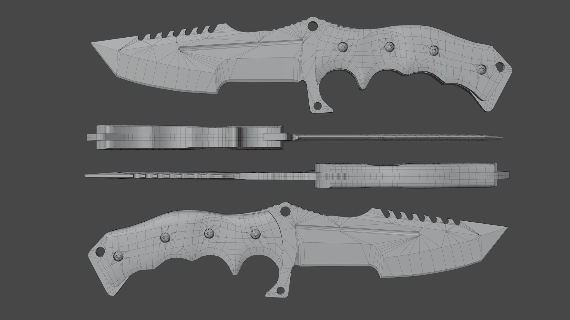 3D model Sacrificial Knife and Medieval Accessories VR / AR / low-poly