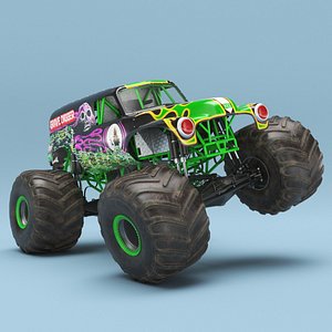 3D Grave Digger Monster Truck Rigged