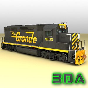 3ds max emd gp40-2 railroad engines