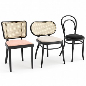 3D 3 chairs