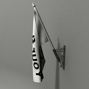 3d 3ds wall mounted flag
