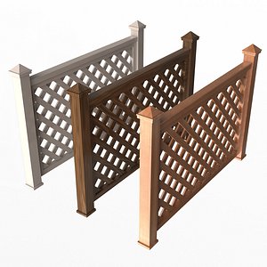 Wooden Fence 02 3D model