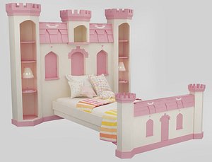 baby bed princess grils 3D model