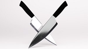 3D Stainless Steel Kitchen Knife 3D Model