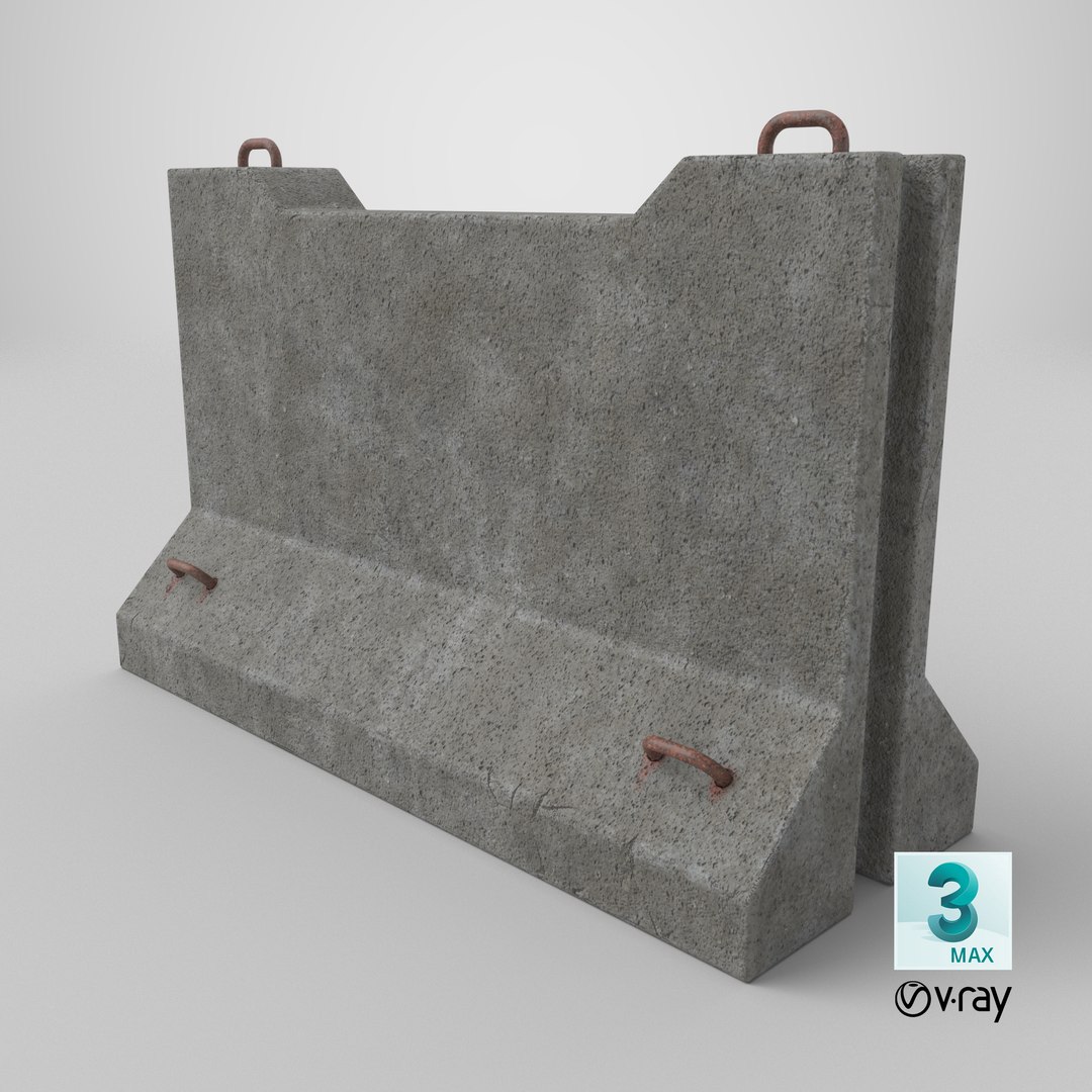 3D Concrete Road Barrier https://p.turbosquid.com/ts-thumb/4J/qzXdnW/9a/stemcell_max_vray_render/png/1746114661/1920x1080/fit_q87/0e03d35ca6ea647ff78d03316e086eca4f6ea24a/stemcell_max_vray_render.jpg
