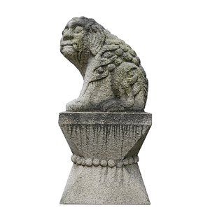 Game Ready Heatea Mythical Unicorn Lion Stone Statue 3D model