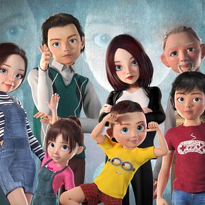 Original cartoon family cartoon one family with binding