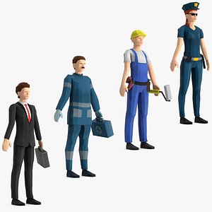 Low Poly Characters Collection 3 Rigged for Cinema 4D