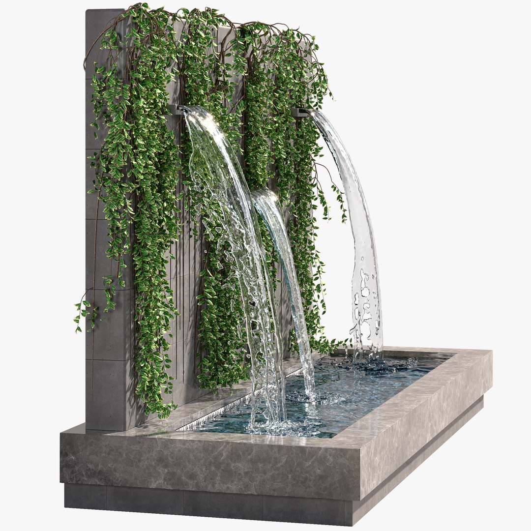 3D Fountain Wall With Ivy Model - TurboSquid 1734440