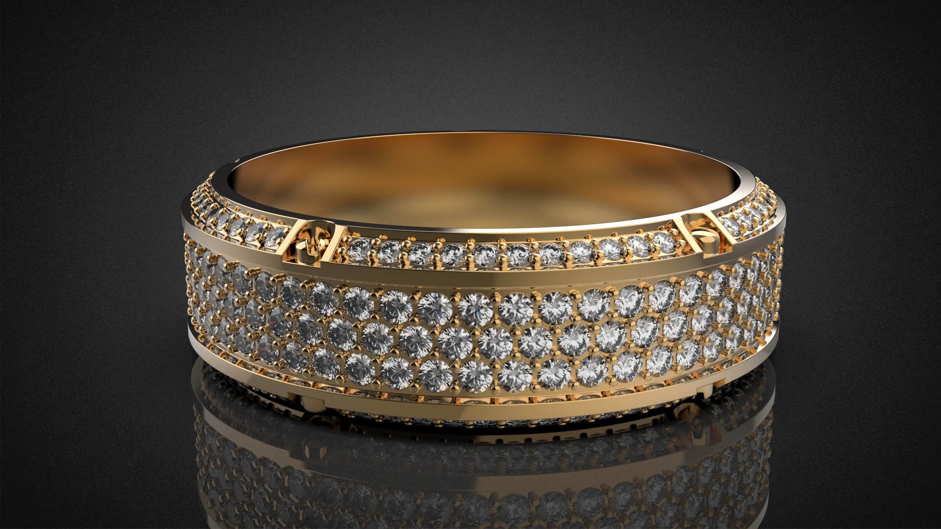 3D Model Gold Screw Pave Ring R27 3D Print Model - TurboSquid 1992684