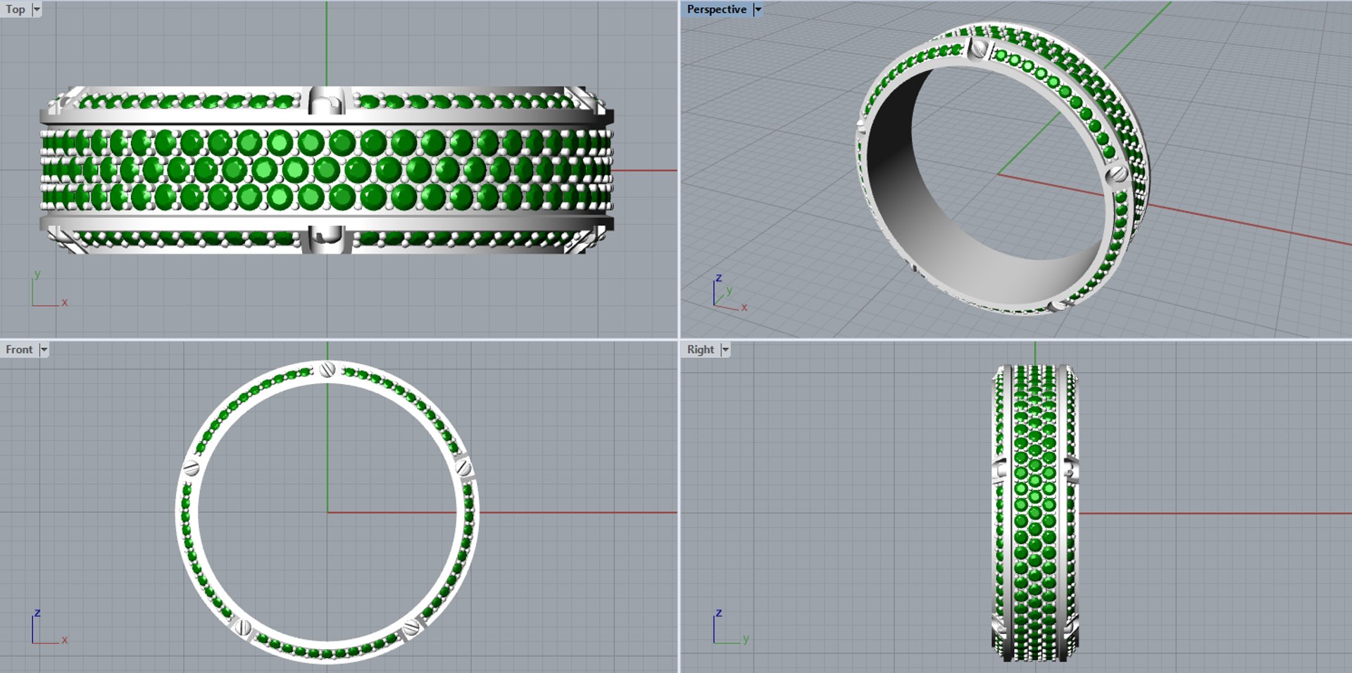 3D Model Gold Screw Pave Ring R27 3D Print Model - TurboSquid 1992684