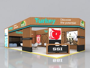 3D Booth Exhibition Stand Stall 13x6m Height 360 cm 2 Side Open model