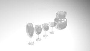 3D model pack wine glass