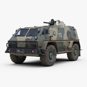 3d model russian gaz 3937 military vehicle