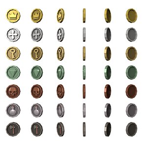 Stylized Low Poly Coins Collection 3D model