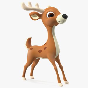 Cartoon Brown Reindeer 3D model