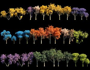 spring trees pack 3D