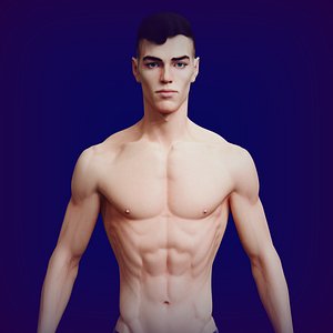 Skinny man realistic 3D model