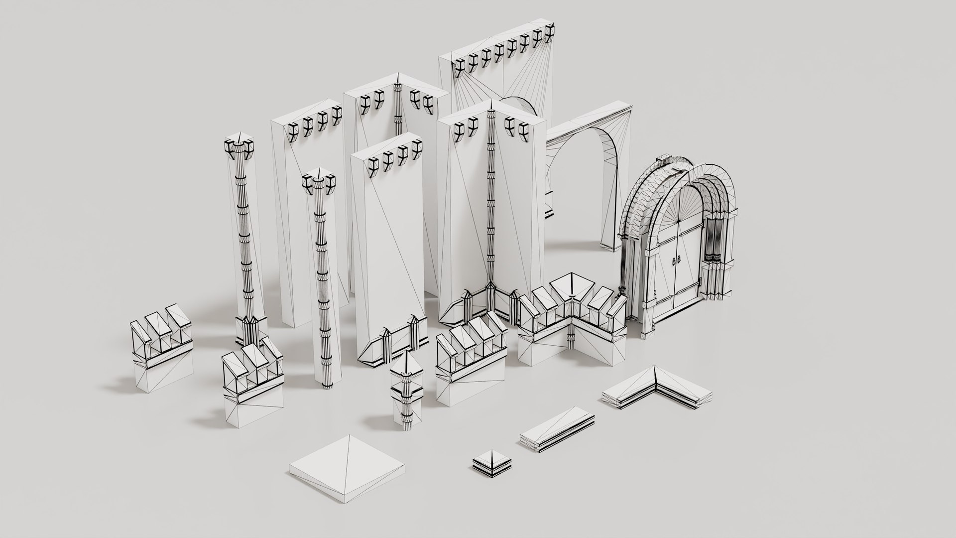 3D D Kit 00 Demon Castle Architecture Kit - Court Kit Model ...