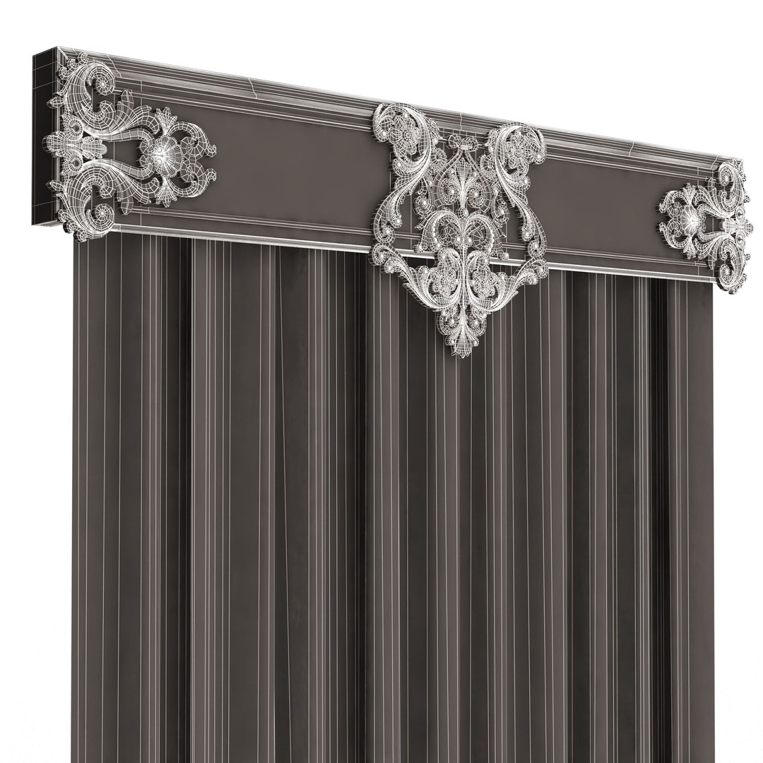 Cornice Classic Curtain 07 model https://p.turbosquid.com/ts-thumb/4K/OUdHEl/Zk/wireframecornicecurtain0601310/jpg/1756305651/1920x1080/fit_q87/f49f20e60e001a9e40148709ebe498f39b7bb158/wireframecornicecurtain0601310.jpg