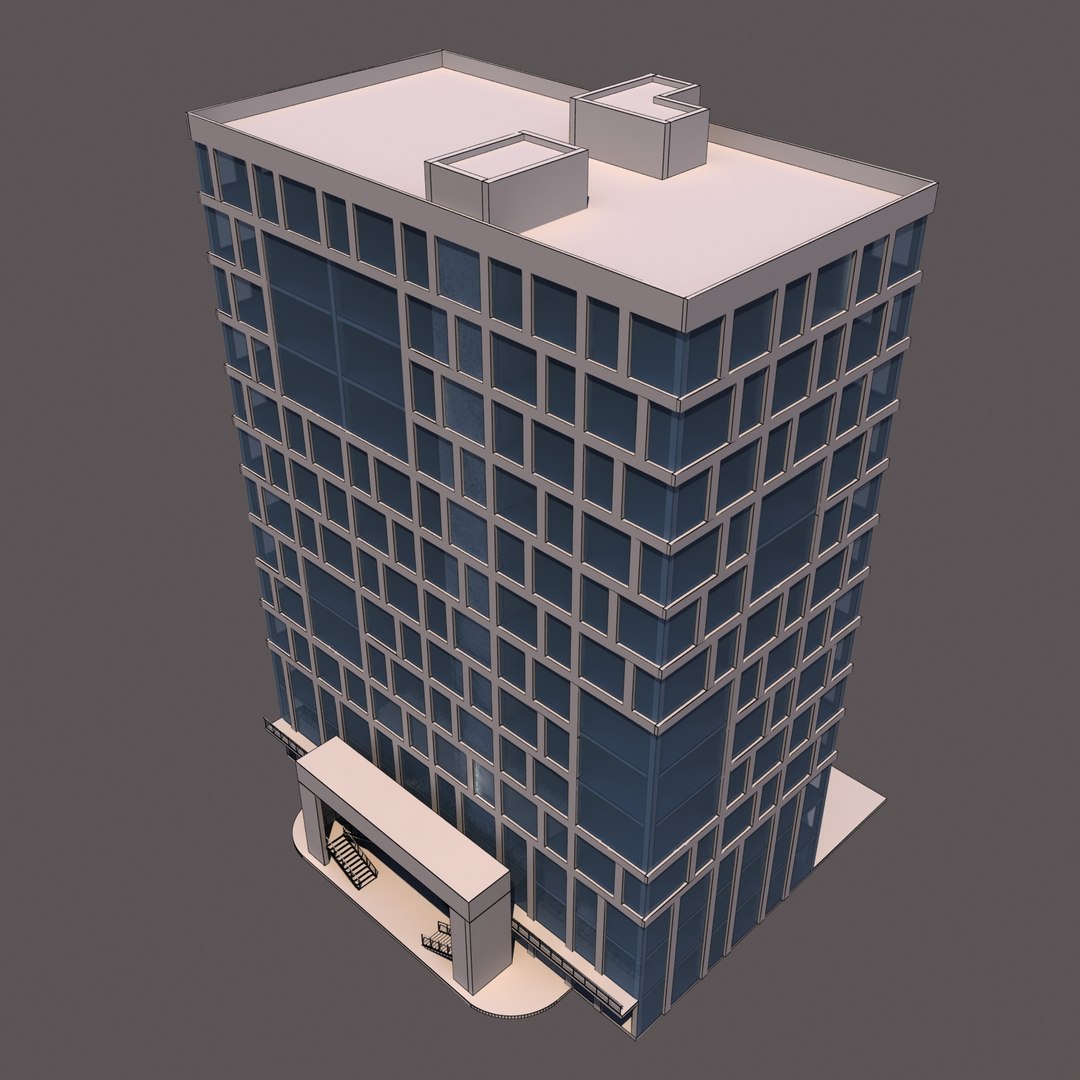 Modern Office Building Model - TurboSquid 1395644