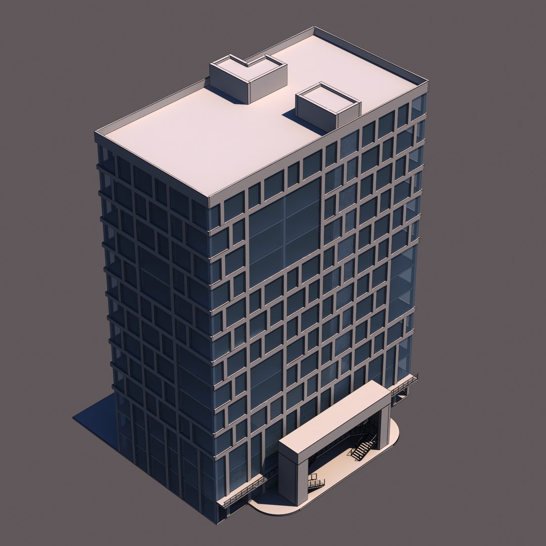 Modern Office Building Model - TurboSquid 1395644