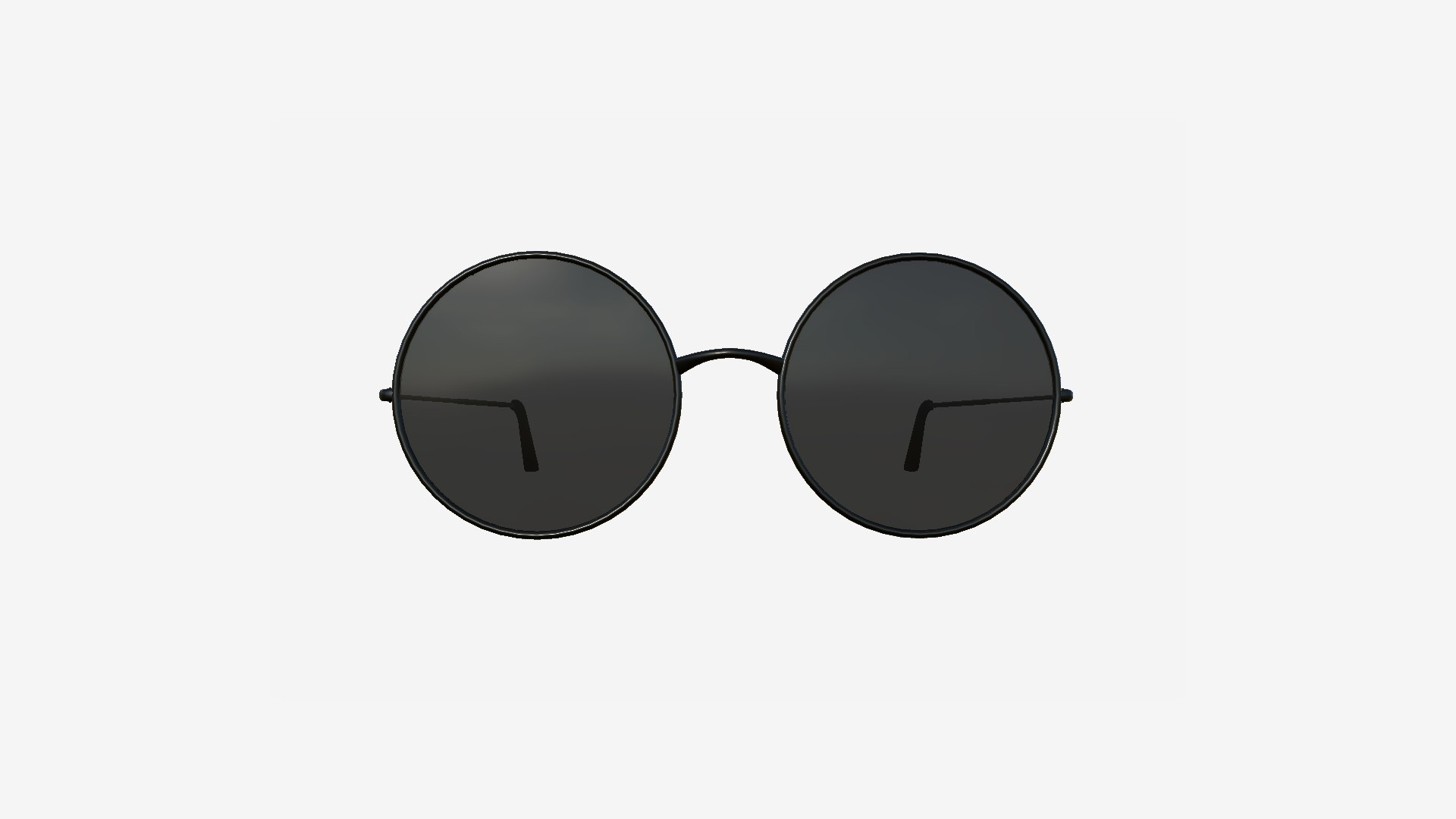 3D Sunglass Rounded D10 Full Black - Character Design Fashion ...