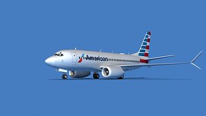 Boeing 737 Max 7 American Airlines 3D model