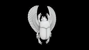Winged Scarab Artefact 3D Print Model 3D model