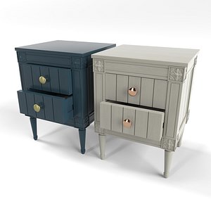 bourbon vintage bedside grey model