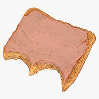 Toast with Duck Paste 02 Bitten