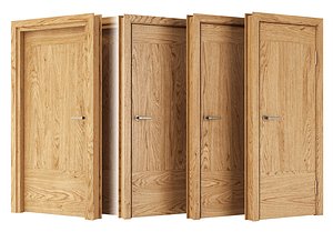 3D model Interior and Exterior Wooden Door Set V12