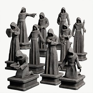 3D model Robed Statues