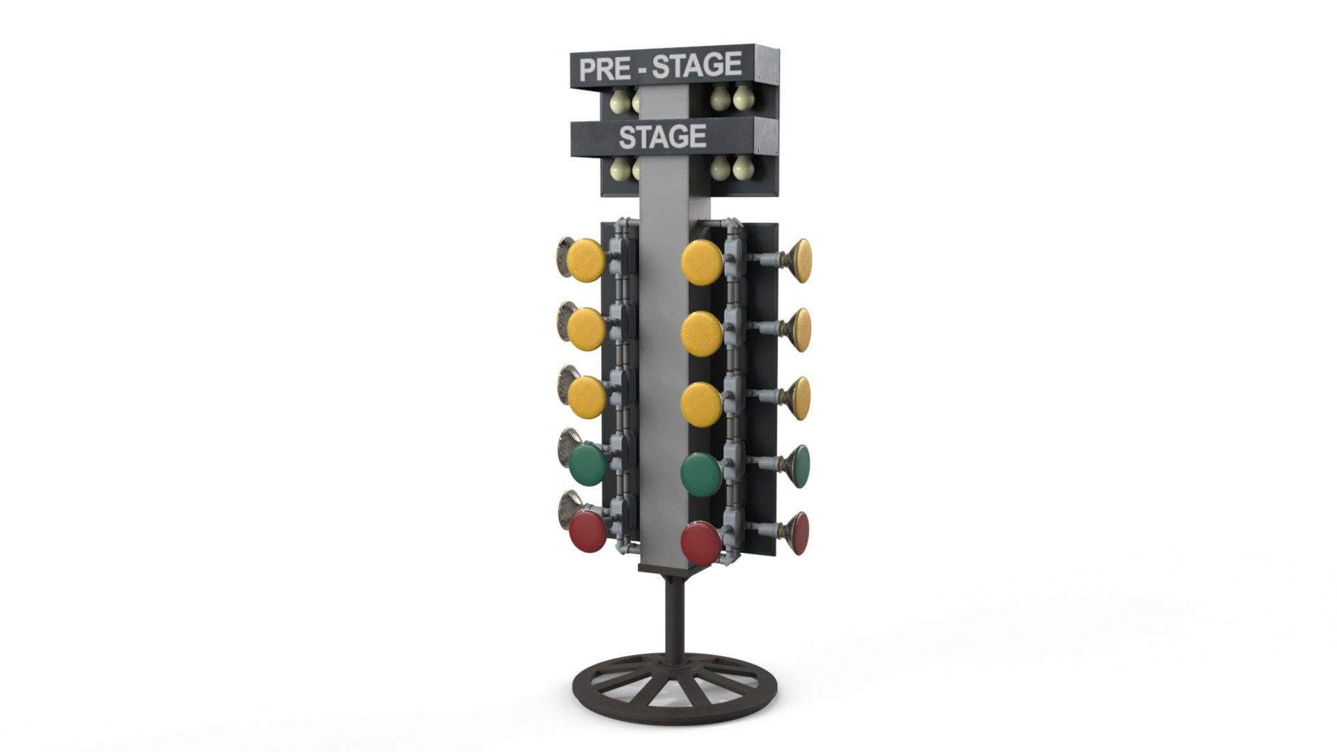 Drag Racing Starting Light Tower Grey 3D model preview