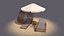 Ombrellone chaise longue in legno